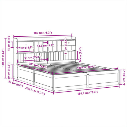Giroletto senza Materasso Bianco 180x200 cm Legno Massello Pino - homemem39