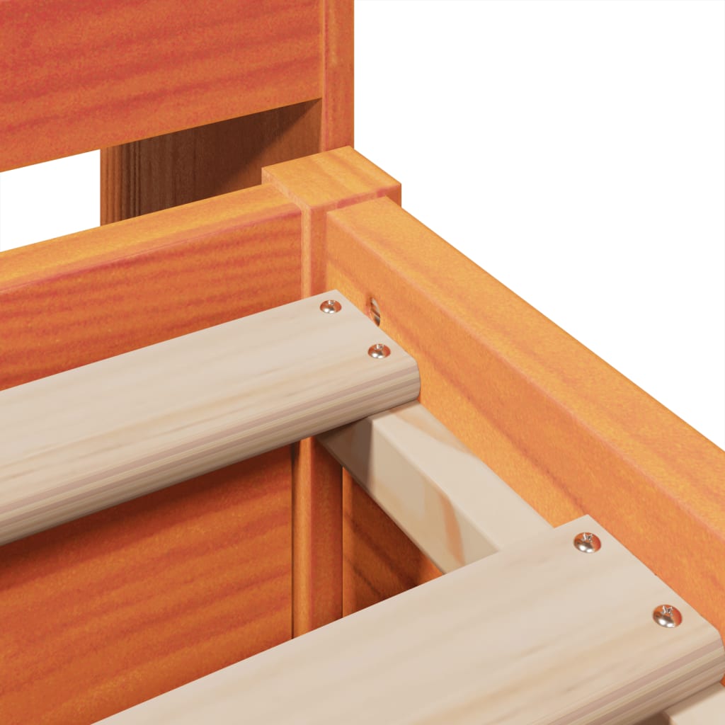 Giroletto senza Materasso Marrone Cera 180x200 cm Legno di Pino - homemem39