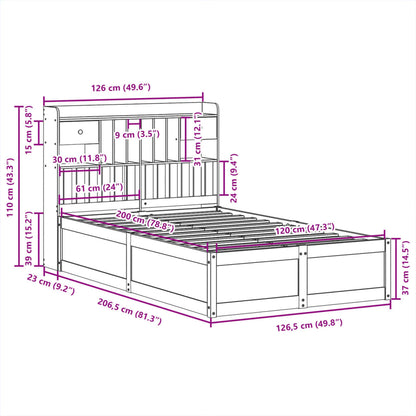 Giroletto senza Materasso Marrone Cera 120x200 cm Legno di Pino