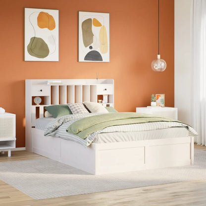 Letto senza Materasso Bianco 140x190 cm Legno Massello di Pino - homemem39