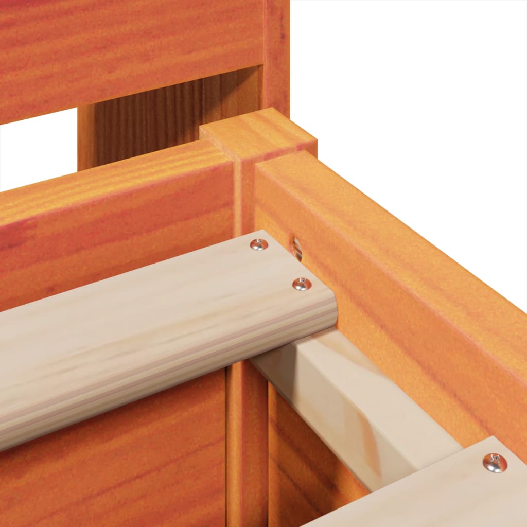 Letto senza Materasso Marrone Cera 140x190 cm in Legno di Pino - homemem39