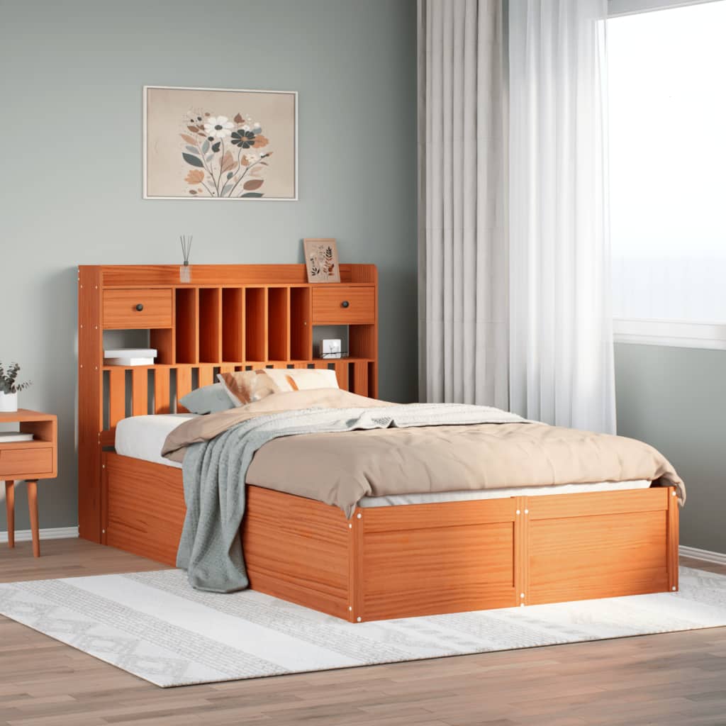 Letto senza Materasso Marrone Cera 120x190 cm in Legno di Pino - homemem39