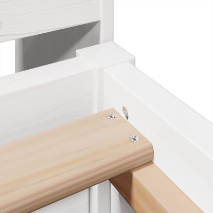 Giroletto senza Materasso Bianco 75x190 Legno Massello di Pino - homemem39