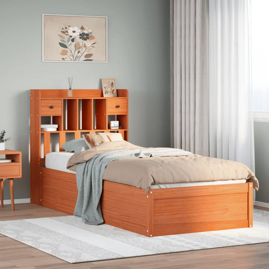 Letto senza Materasso Marrone Cera 75x190 cm in Legno di Pino