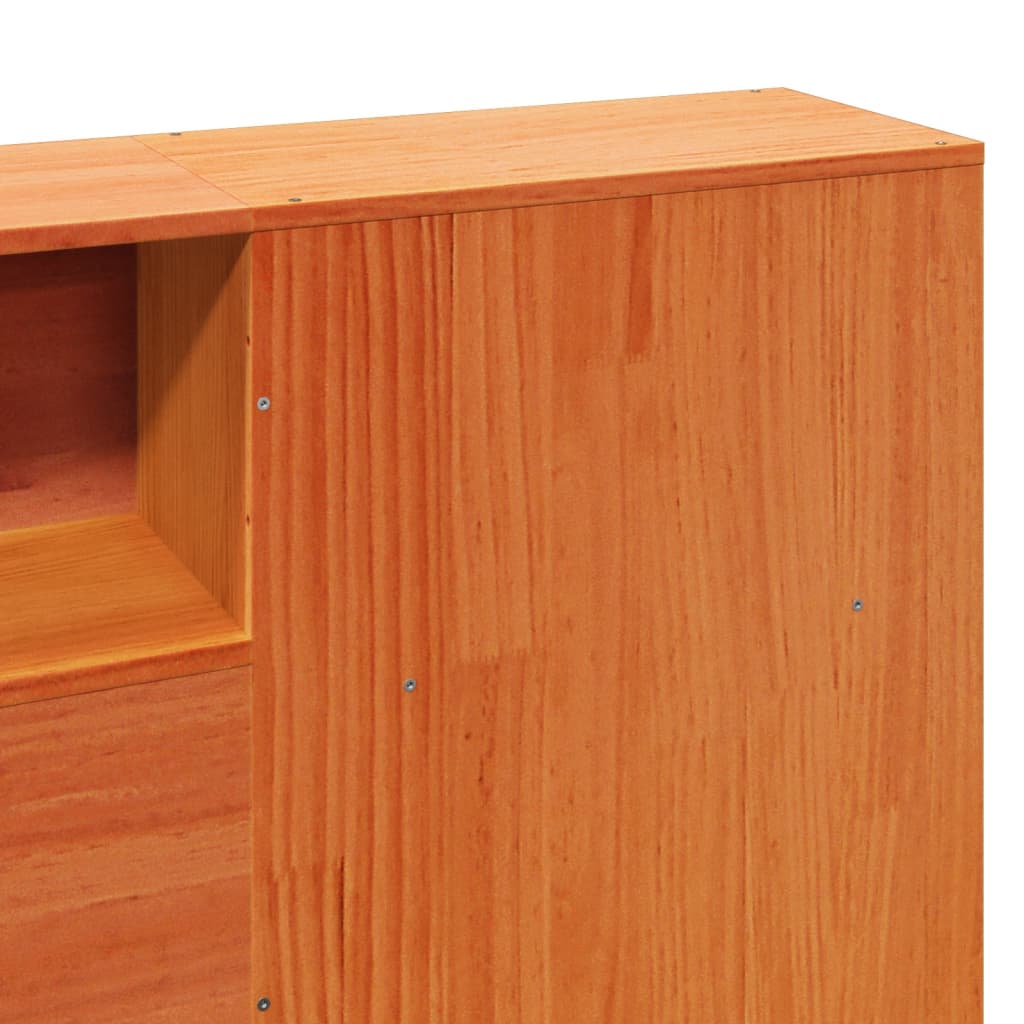 Giroletto senza Materasso Marrone Cera 200x200 cm Legno di Pino - homemem39