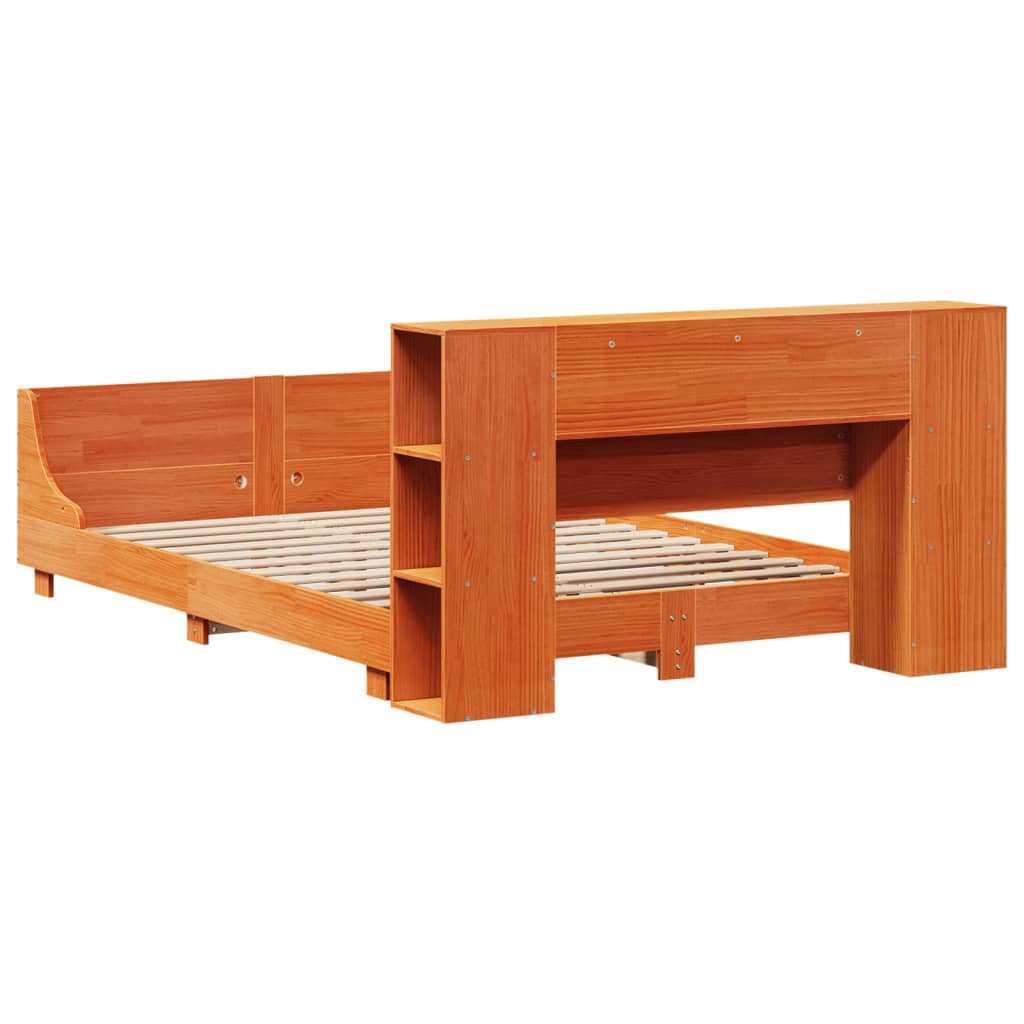 Giroletto senza Materasso Marrone Cera 150x200 cm Legno di Pino | homemem39