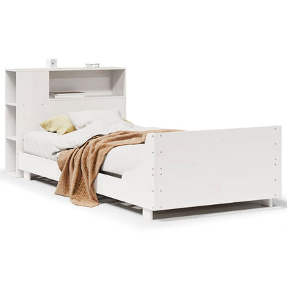Letto senza Materasso Bianco 90x190 cm in Legno Massello Pino