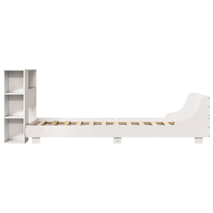 Letto senza Materasso Bianco 90x190 cm in Legno Massello Pino