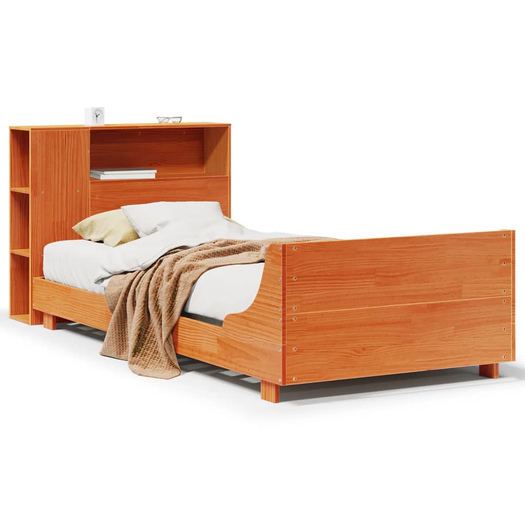 Letto senza Materasso Marrone Cera 75x190 cm in Legno di Pino - homemem39