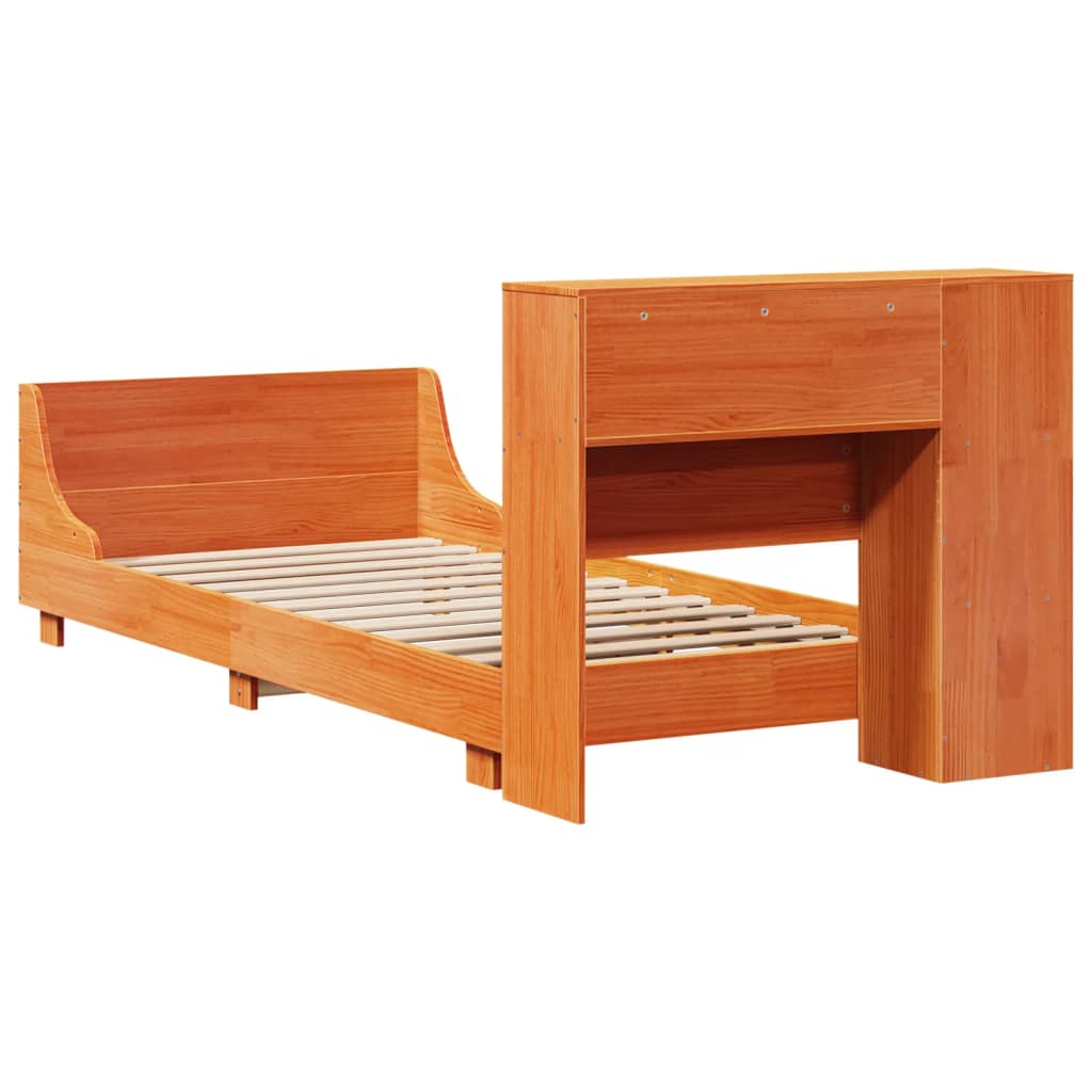 Letto senza Materasso Marrone Cera 75x190 cm in Legno di Pino - homemem39