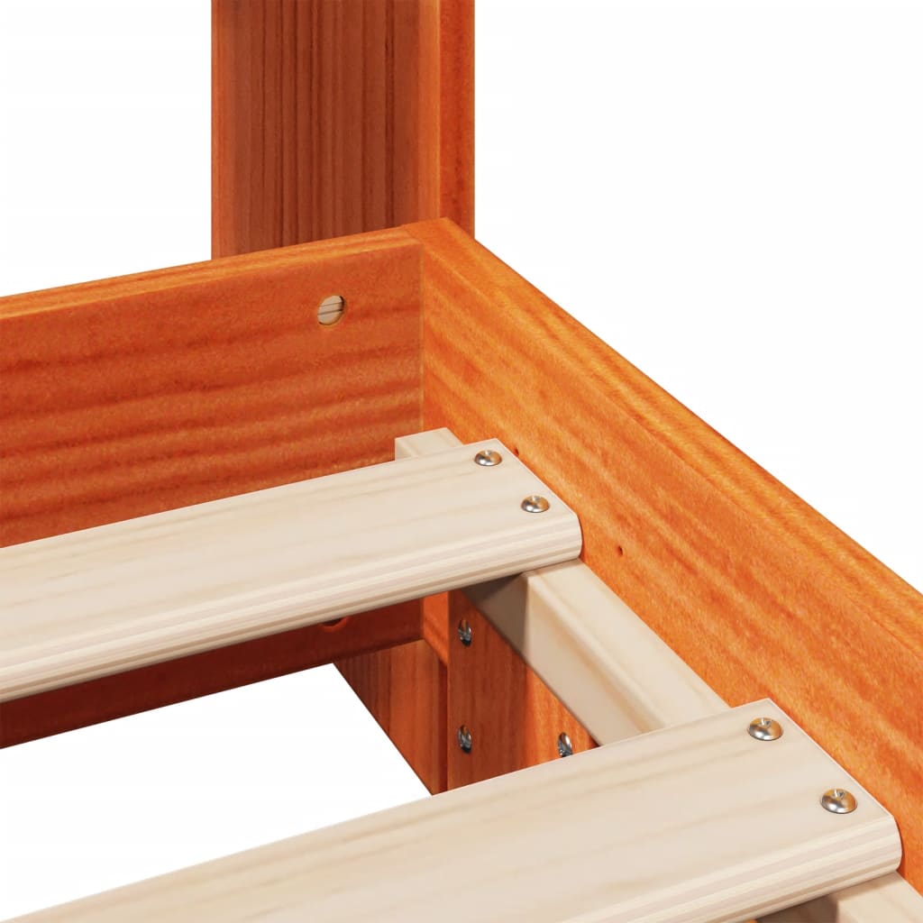 Giroletto senza Materasso Marrone Cera 100x200 cm Legno di Pino - homemem39