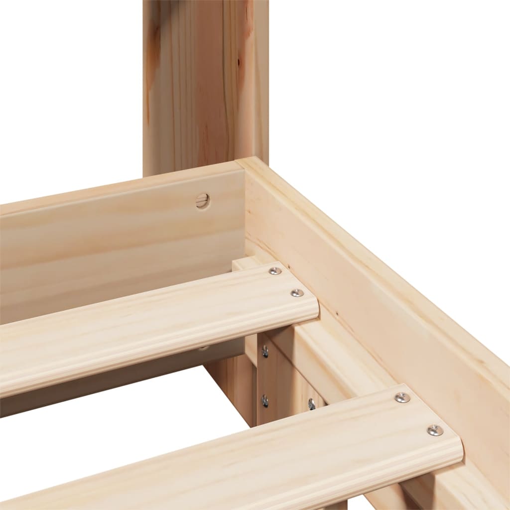 Letto senza Materasso 140x190 cm in Legno Massello di Pino - homemem39