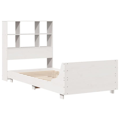 Letto senza Materasso Bianco 90x190 cm in Legno Massello Pino
