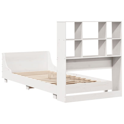 Letto senza Materasso Bianco 90x190 cm in Legno Massello Pino