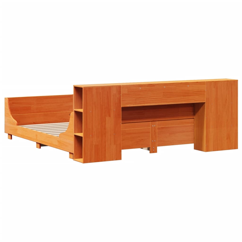 Giroletto senza Materasso Marrone Cera 200x200 cm Legno di Pino - homemem39