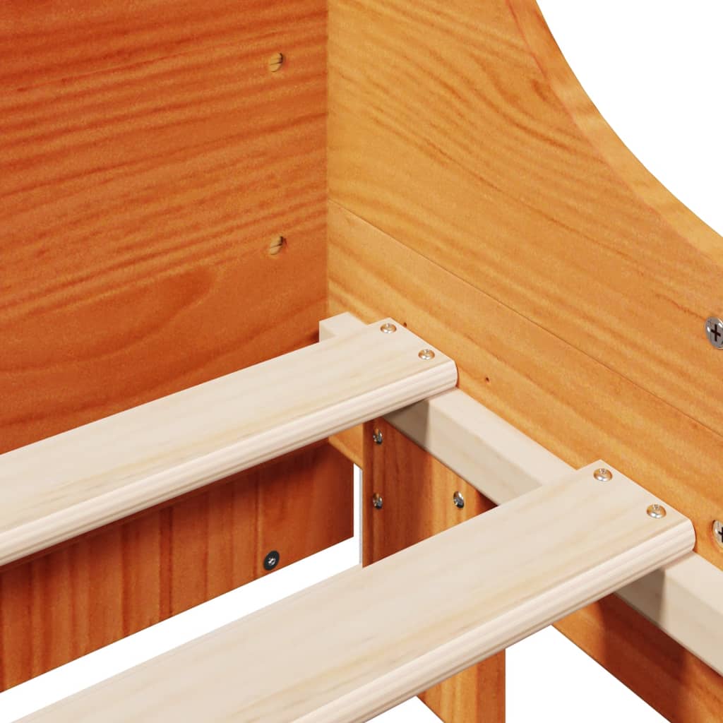 Giroletto senza Materasso Marrone Cera 160x200 cm Legno di Pino - homemem39