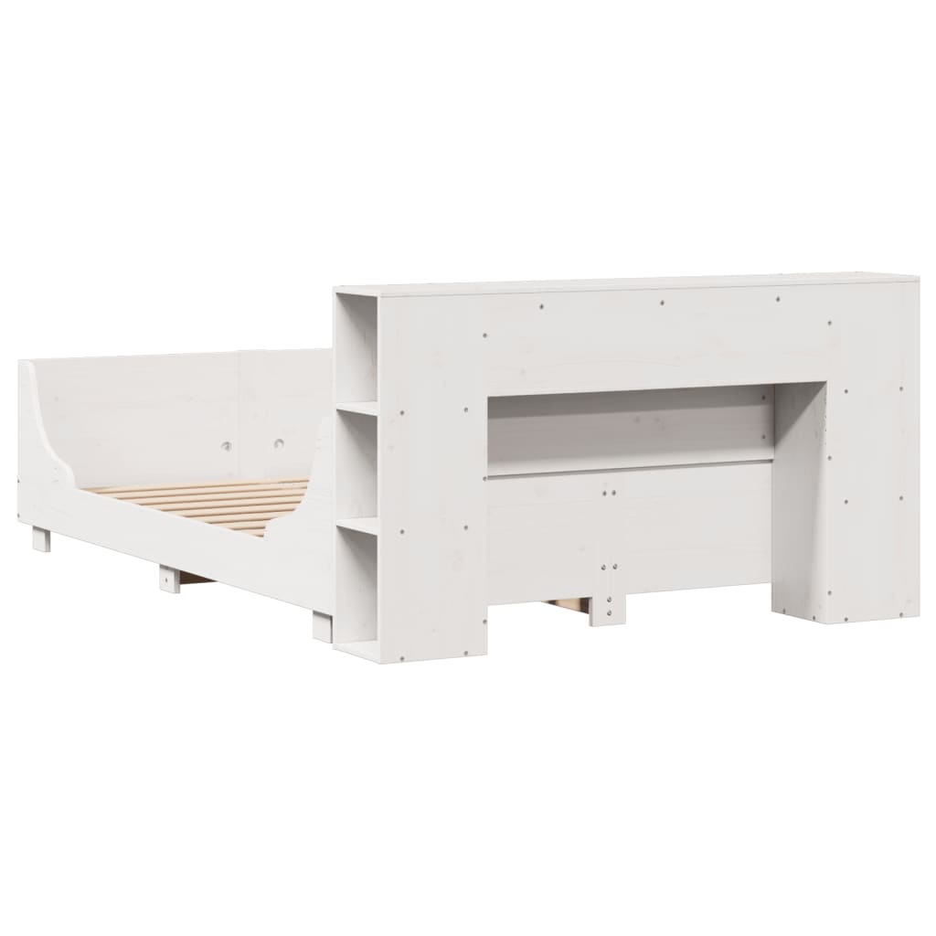 Giroletto senza Materasso Bianco 150x200 cm Legno Massello Pino - homemem39