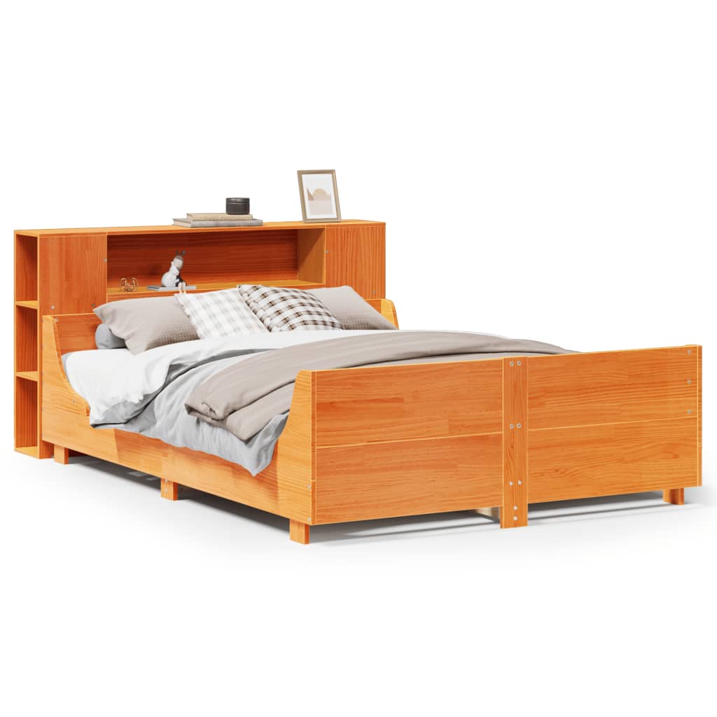 Giroletto senza Materasso Marrone Cera 150x200 cm Legno di Pino | homemem39