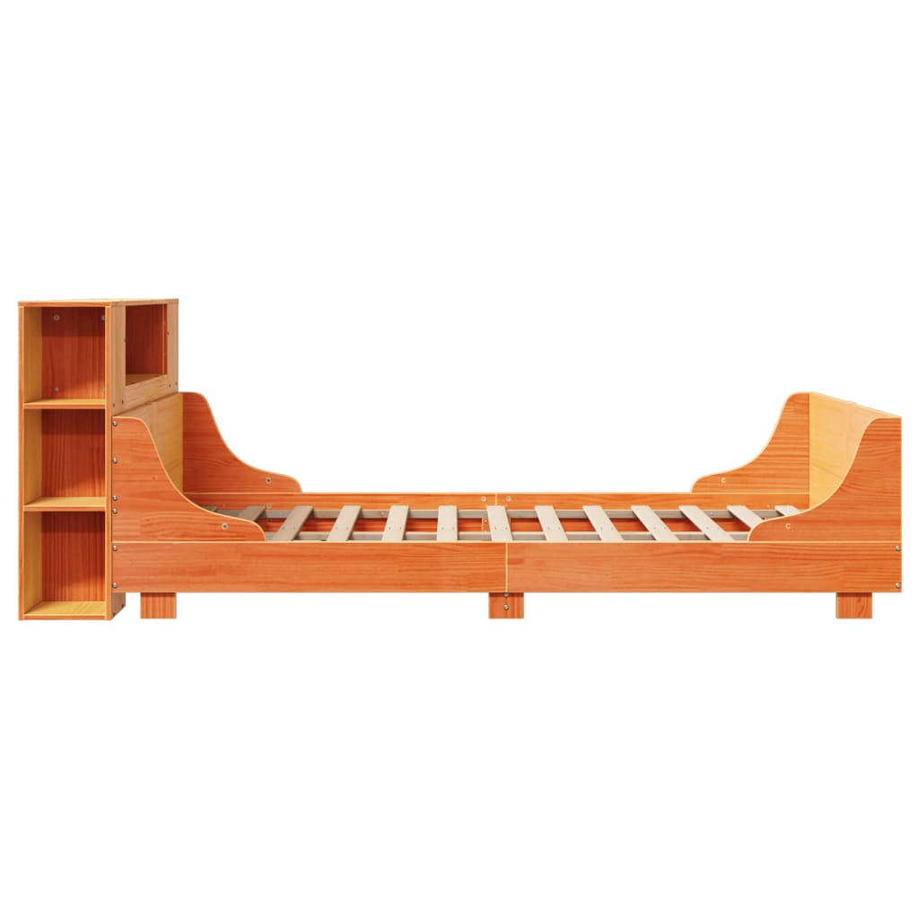 Giroletto senza Materasso Marrone Cera 150x200 cm Legno di Pino | homemem39
