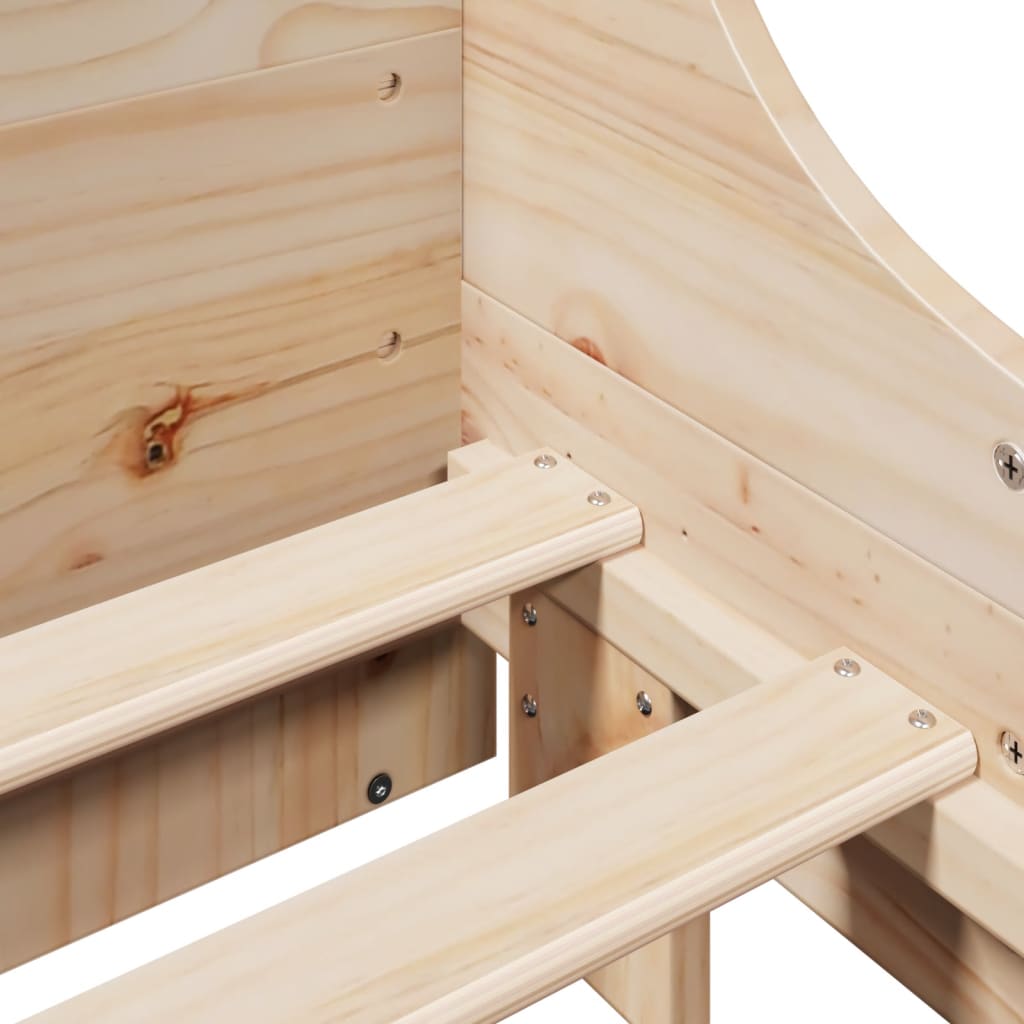 Giroletto senza Materasso 120x200 cm in Legno Massello di Pino - homemem39