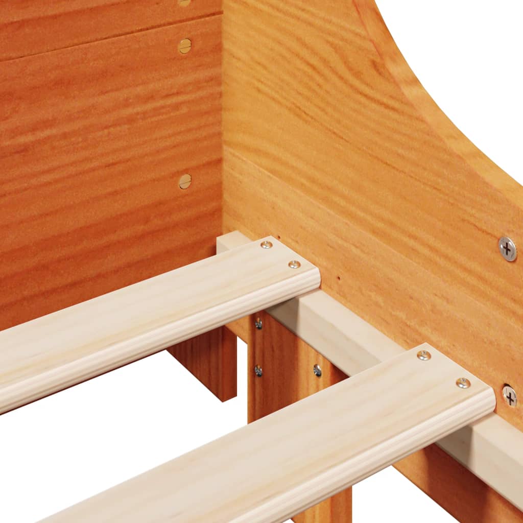 Giroletto senza Materasso Marrone Cera 100x200 cm Legno di Pino - homemem39