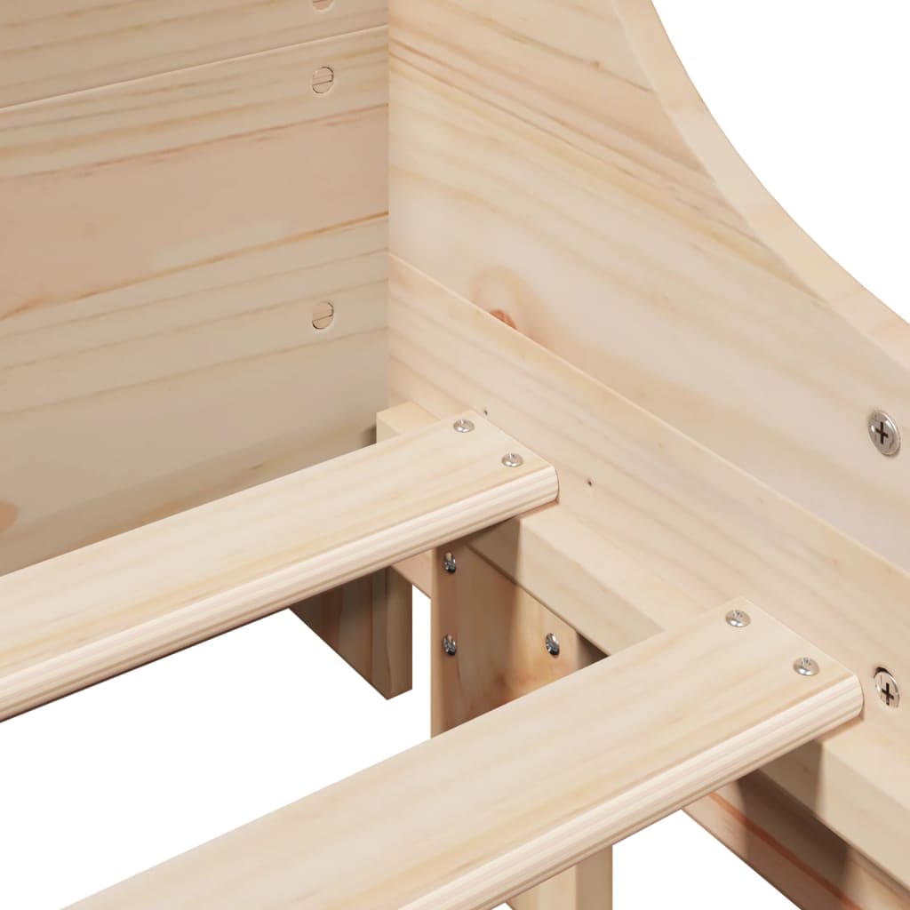 Giroletto senza Materasso 75x190 cm in Legno Massello di Pino - homemem39