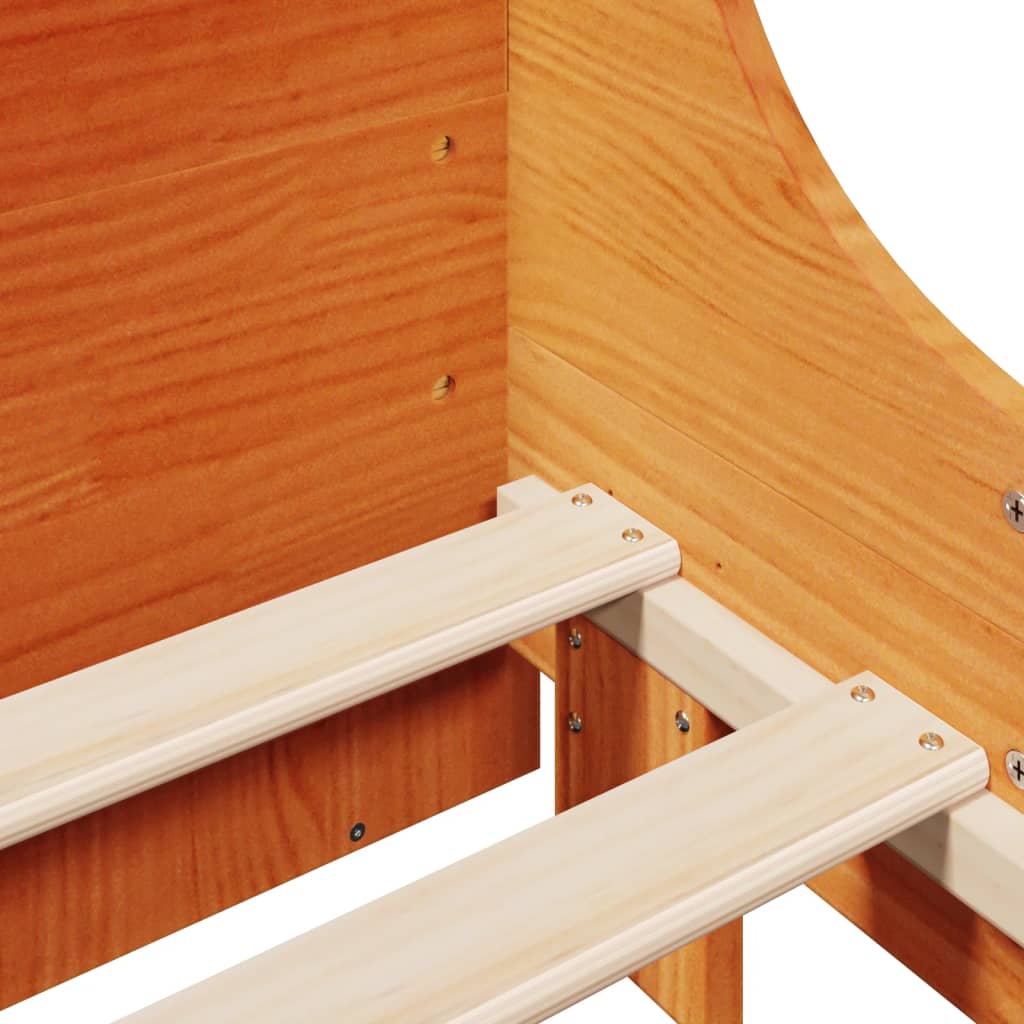 Letto Libreria senza Materasso Marrone Cera 200x200 cm Legno - homemem39