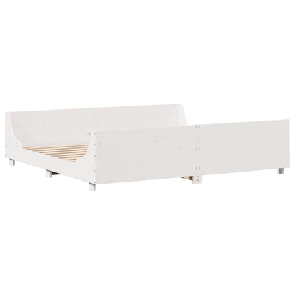 Letto Libreria senza Materasso Bianco 180x200 cm Legno Massello - homemem39