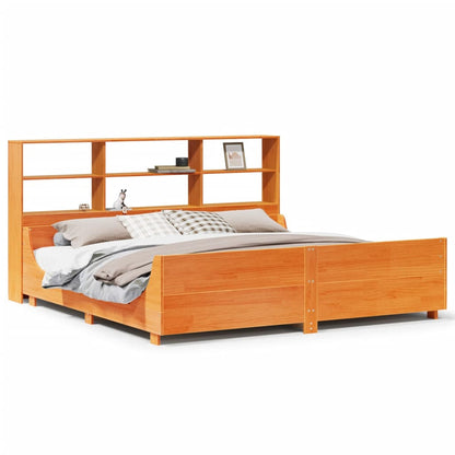 Letto Libreria senza Materasso Marrone Cera 180x200 cm Legno - homemem39