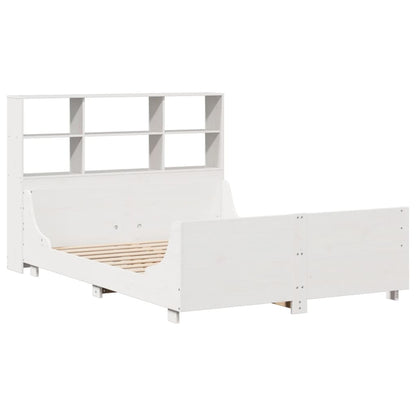 Letto Libreria senza Materasso Bianco 160x200 cm Legno Massello - homemem39