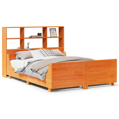 Letto Libreria senza Materasso Marrone Cera 160x200 cm Legno - homemem39