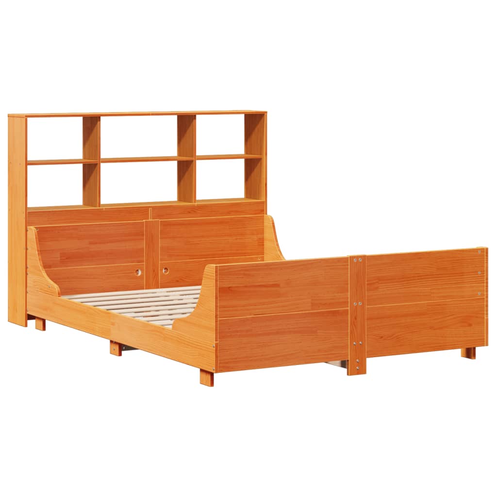 Letto Libreria senza Materasso Marrone Cera 160x200 cm Legno - homemem39