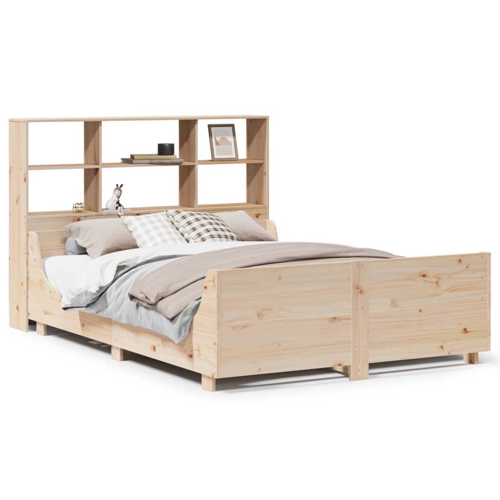 Letto Libreria senza Materasso 150x200 cm in Legno Massello - homemem39