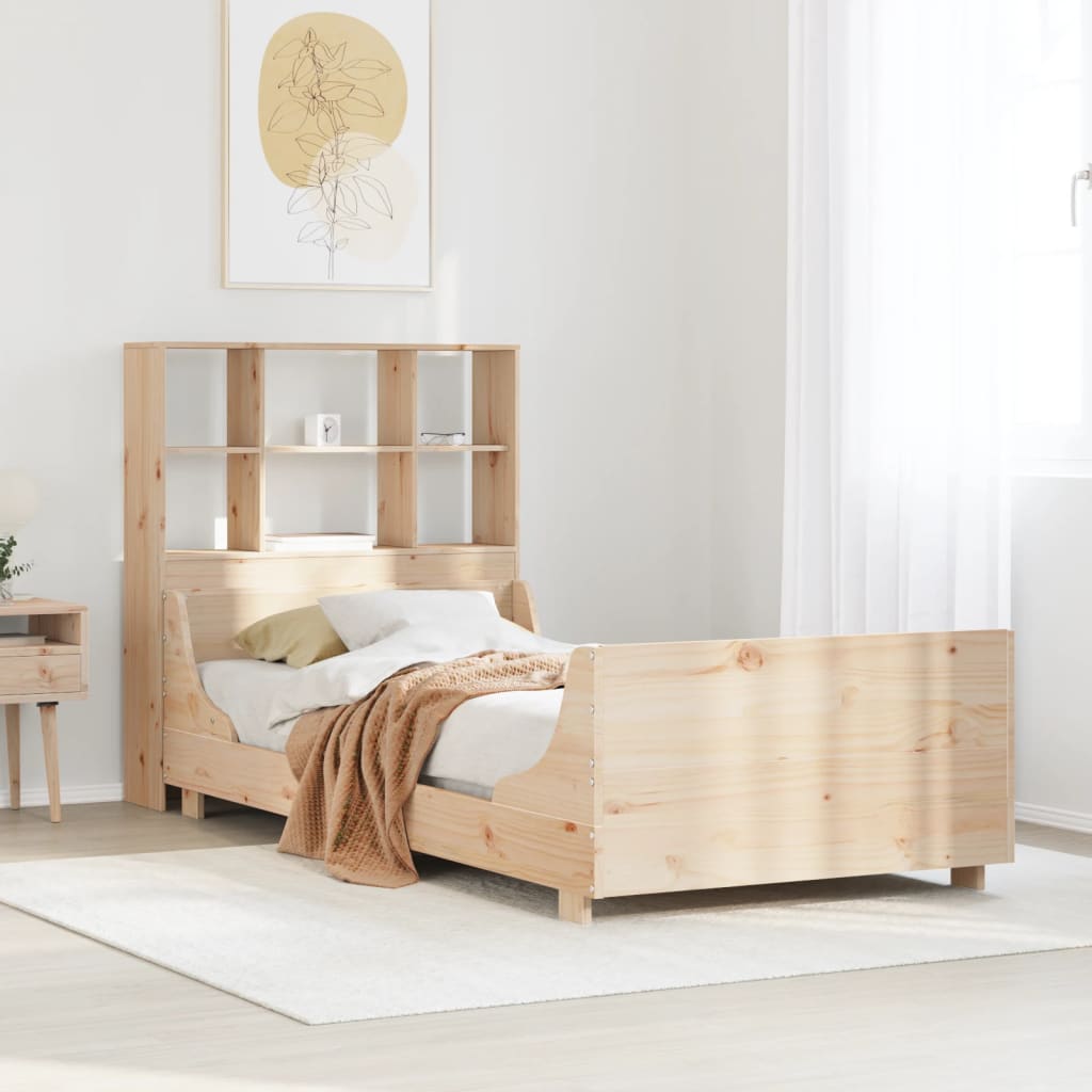 Letto Libreria senza Materasso 90x200 cm Legno Massello - homemem39