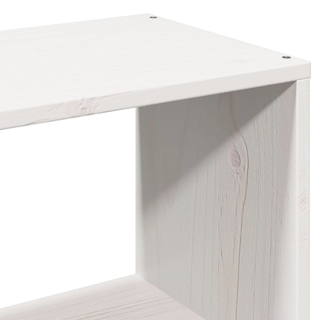 Letto Libreria senza Materasso Bianco 90x200 cm Legno Massello