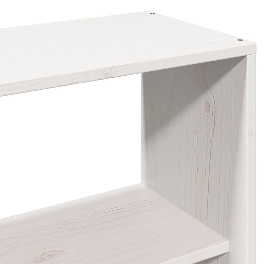 Letto Libreria senza Materasso Bianco 140x190 cm Legno Massello - homemem39