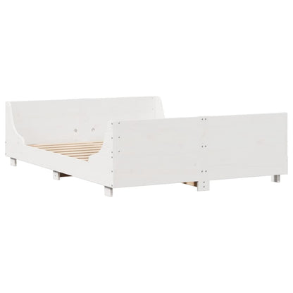 Letto Libreria senza Materasso Bianco 120x190 cm Legno Massello - homemem39