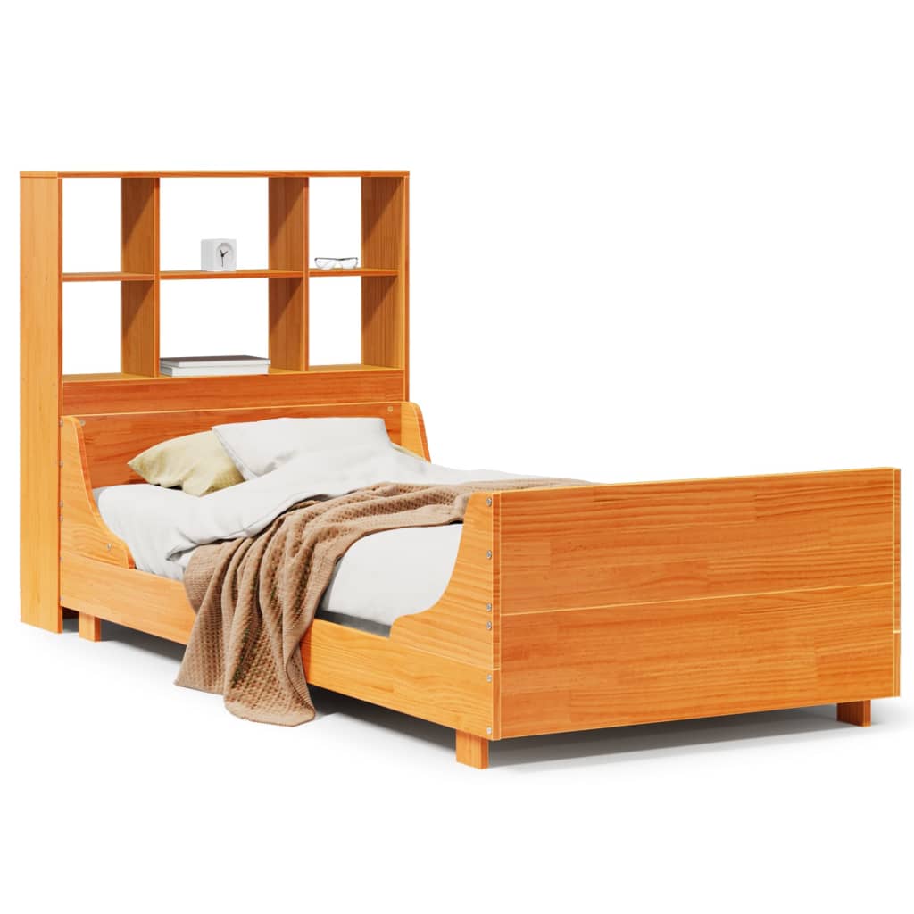 Letto Libreria senza Materasso Marrone Cera 90x190 cm Legno - homemem39