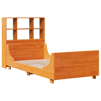 Letto Libreria senza Materasso Marrone Cera 90x190 cm Legno - homemem39