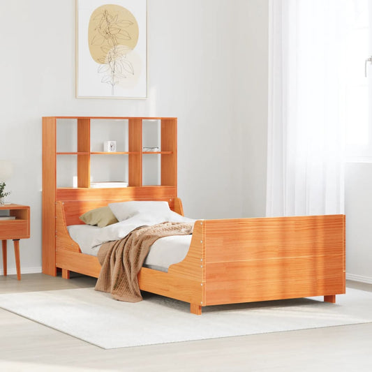 Letto Libreria senza Materasso Marrone Cera 90x190 cm Legno - homemem39