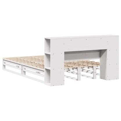 Letto Libreria senza Materasso Bianco 140x200 cm Legno Massello | homemem39