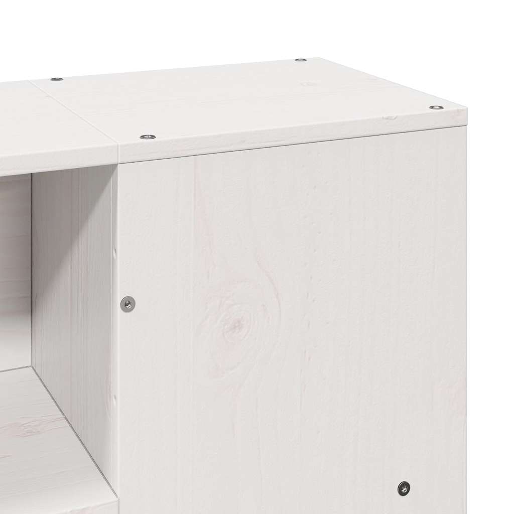 Letto Libreria senza Materasso Bianco 140x200 cm Legno Massello | homemem39