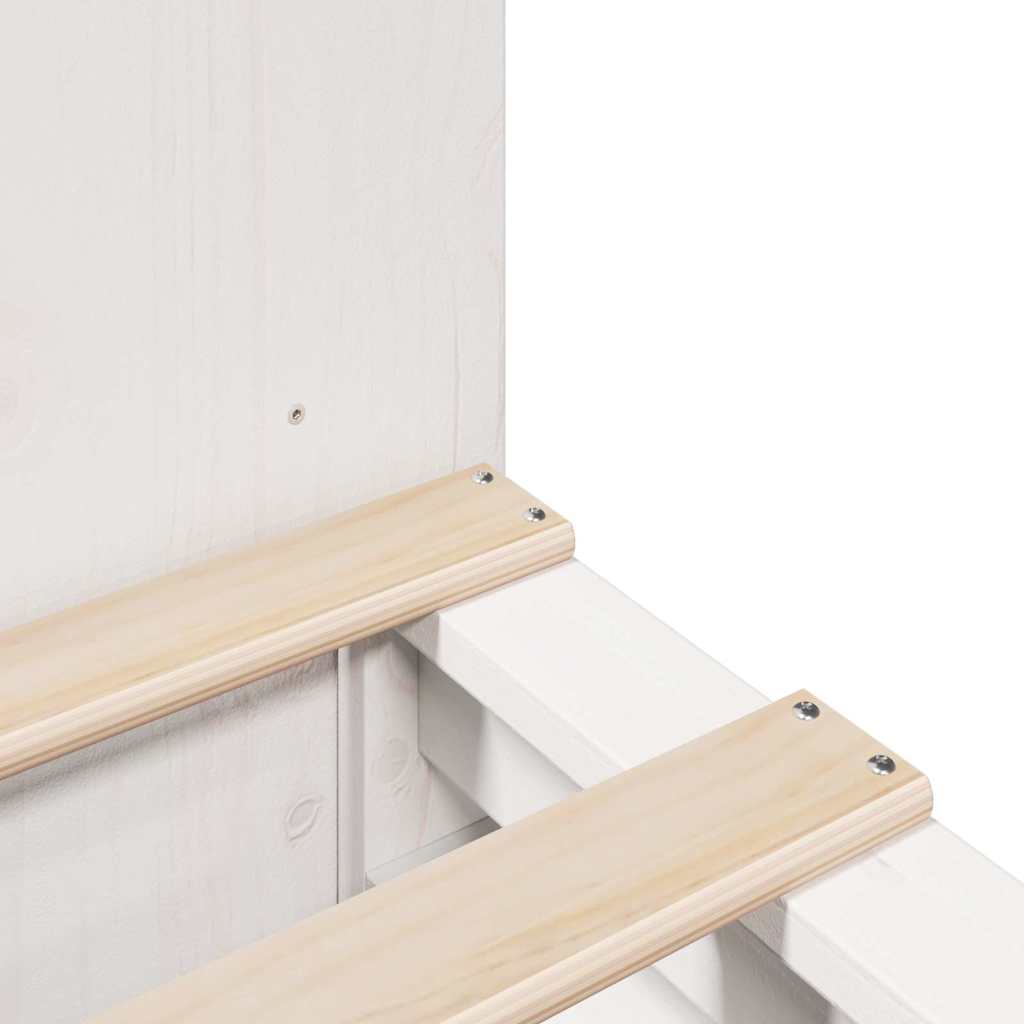 Letto Libreria senza Materasso Bianco 140x200 cm Legno Massello | homemem39