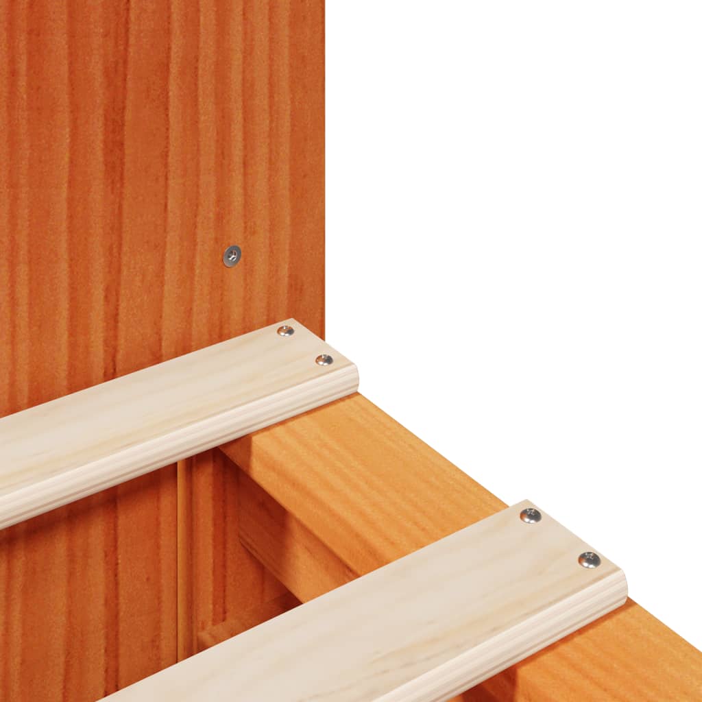 Letto Libreria senza Materasso Marrone Cera 140x200 cm Legno