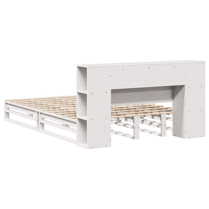Letto Libreria senza Materasso Bianco 150x200 cm Legno Massello | homemem39