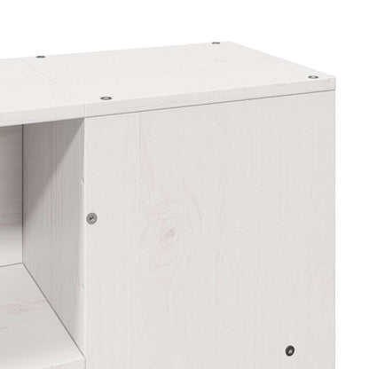 Letto Libreria senza Materasso Bianco 150x200 cm Legno Massello | homemem39