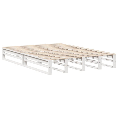 Letto Libreria senza Materasso Bianco 160x200 cm Legno Massello | homemem39