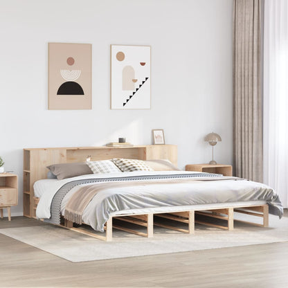 Letto Libreria senza Materasso 180x200 cm Legno Massello - homemem39
