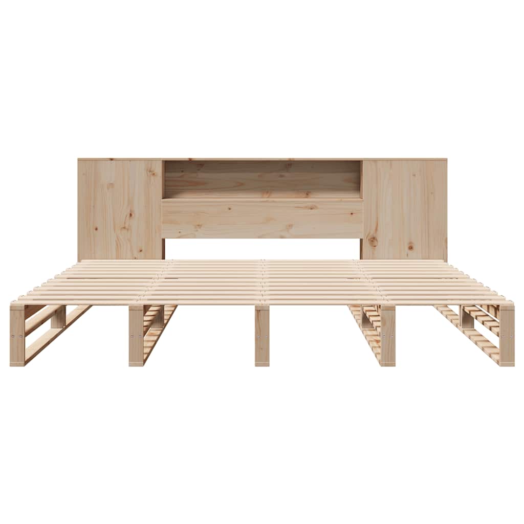 Letto Libreria senza Materasso 200x200 cm in Legno Massello