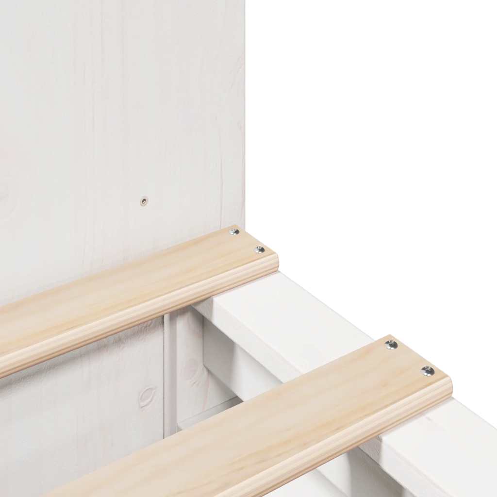 Letto Libreria senza Materasso Bianco 140x190 cm Legno Massello | homemem39